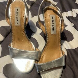 Marco Santi silver high heel shoes size 8….